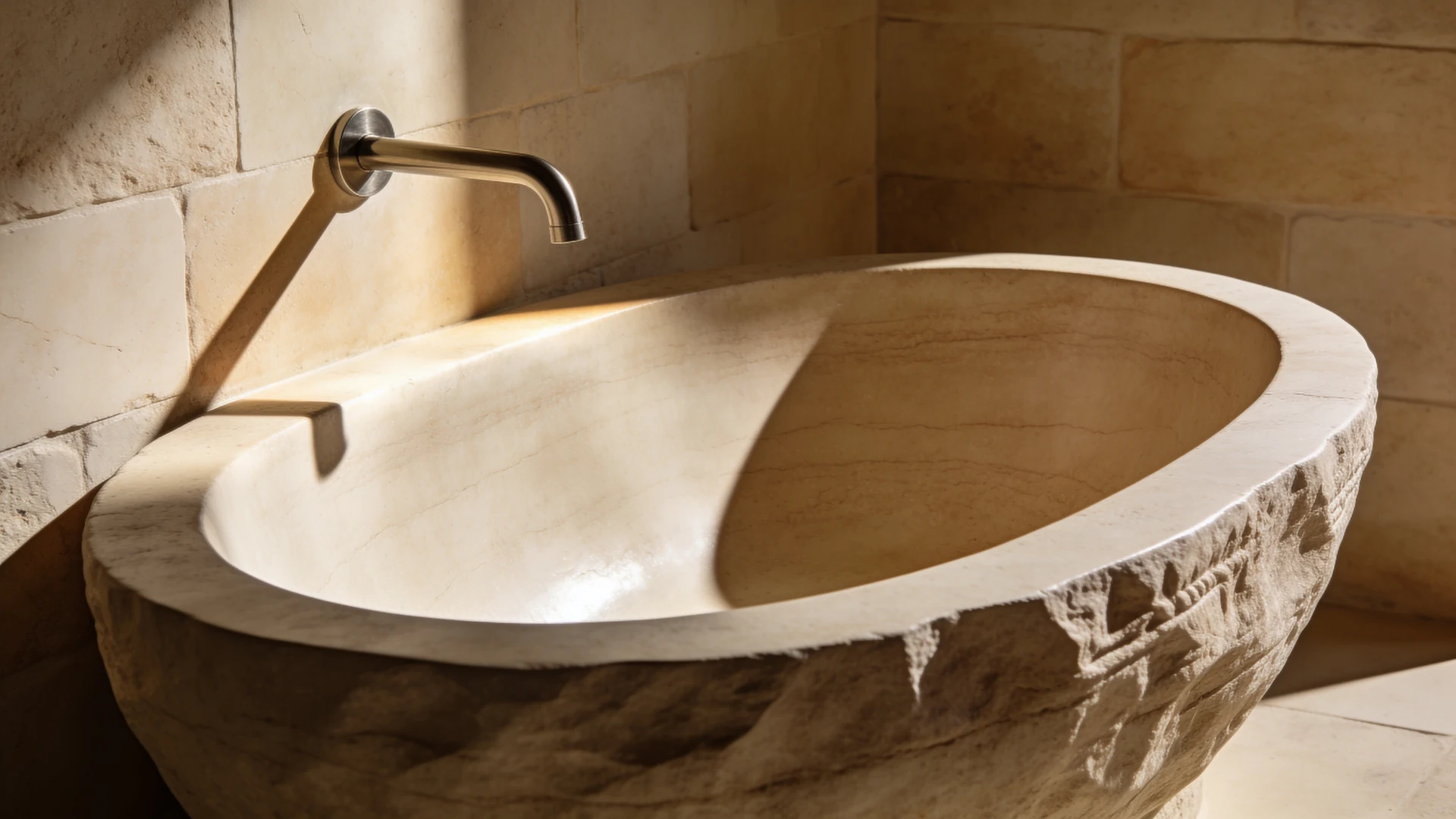 Bathtubs installed and shown close