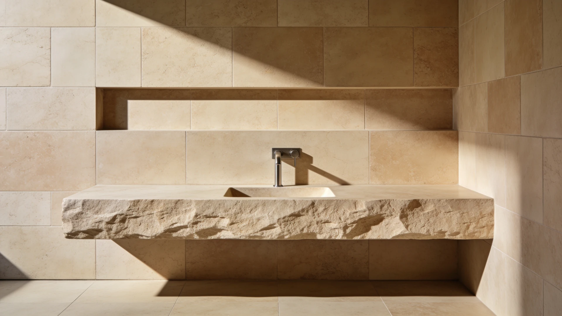 Vanities installed and shown close